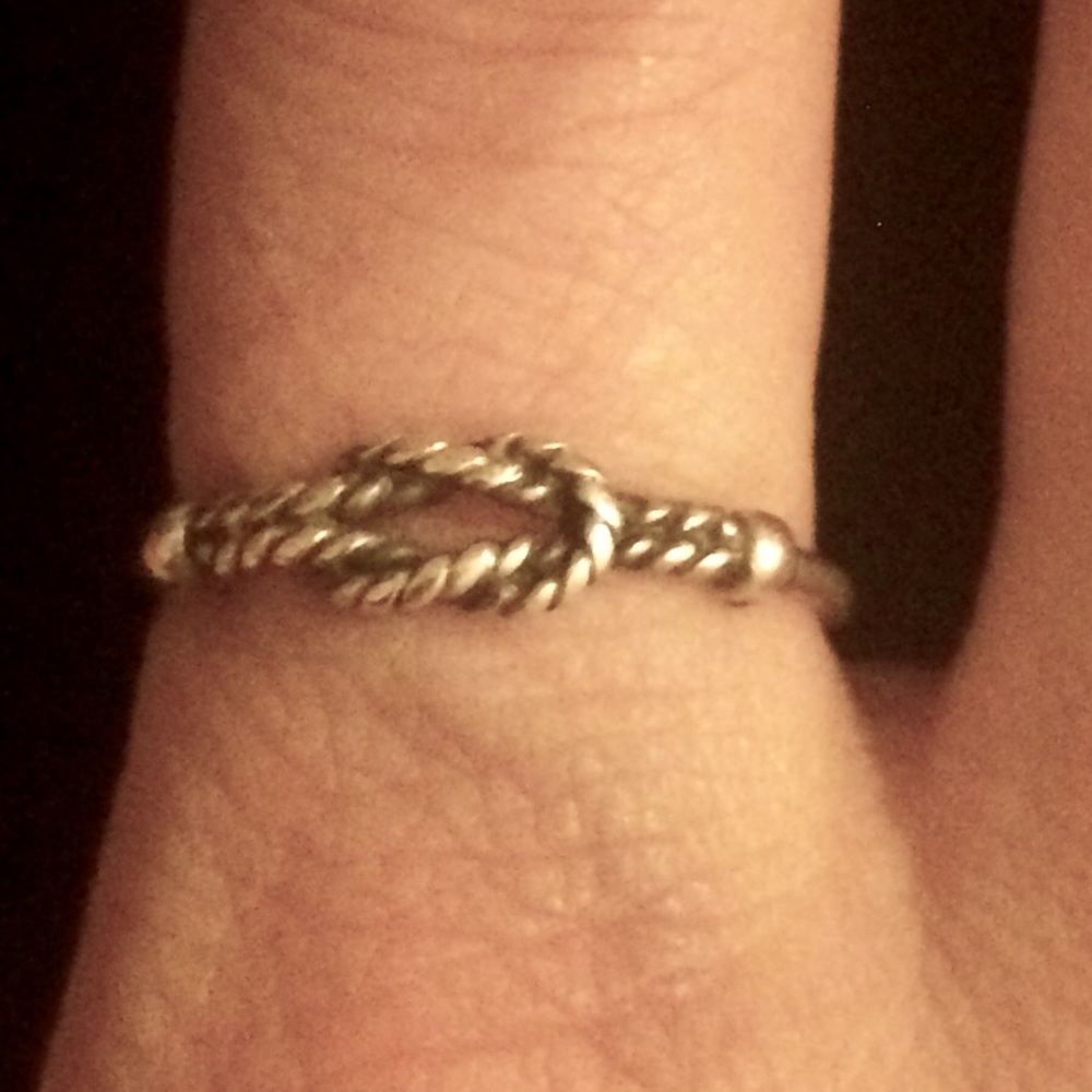 Size7 Silver 90's Tied Rope Vintage Infinity Ring